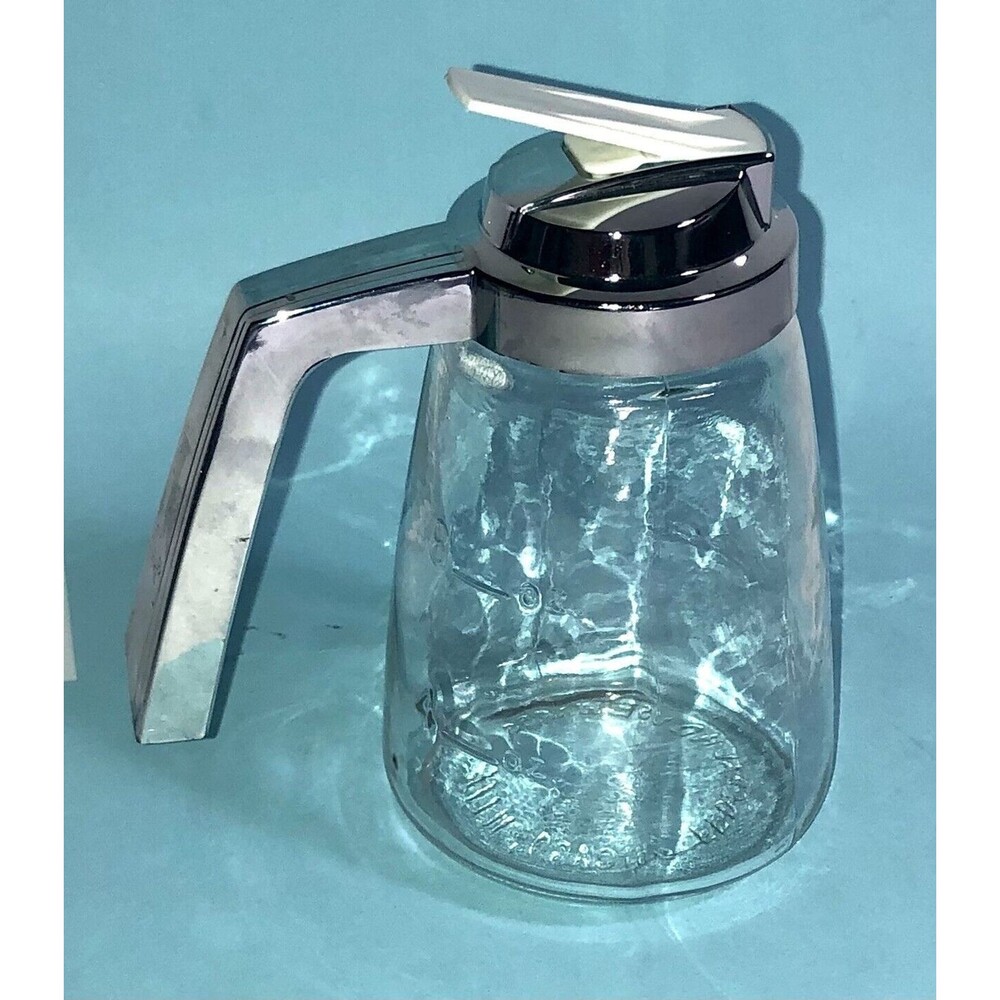 Chrome Colored Federal Housewares-Chicago -Glass Syrup Dispenser, Pourer